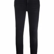 Укороченные джинсы скинни с завышенной талией