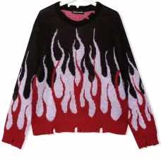 джемпер с эффектом потертости и принтом