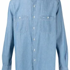 Джинсовая рубашка на пуговицах