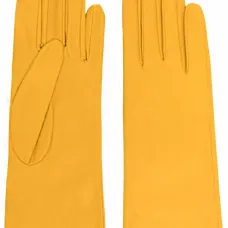 Кожаные перчатки с фестонами