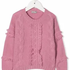 джемпер фактурной вязки с круглым вырезом