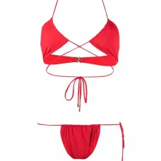 Бикини с запахом и вырезом халтер