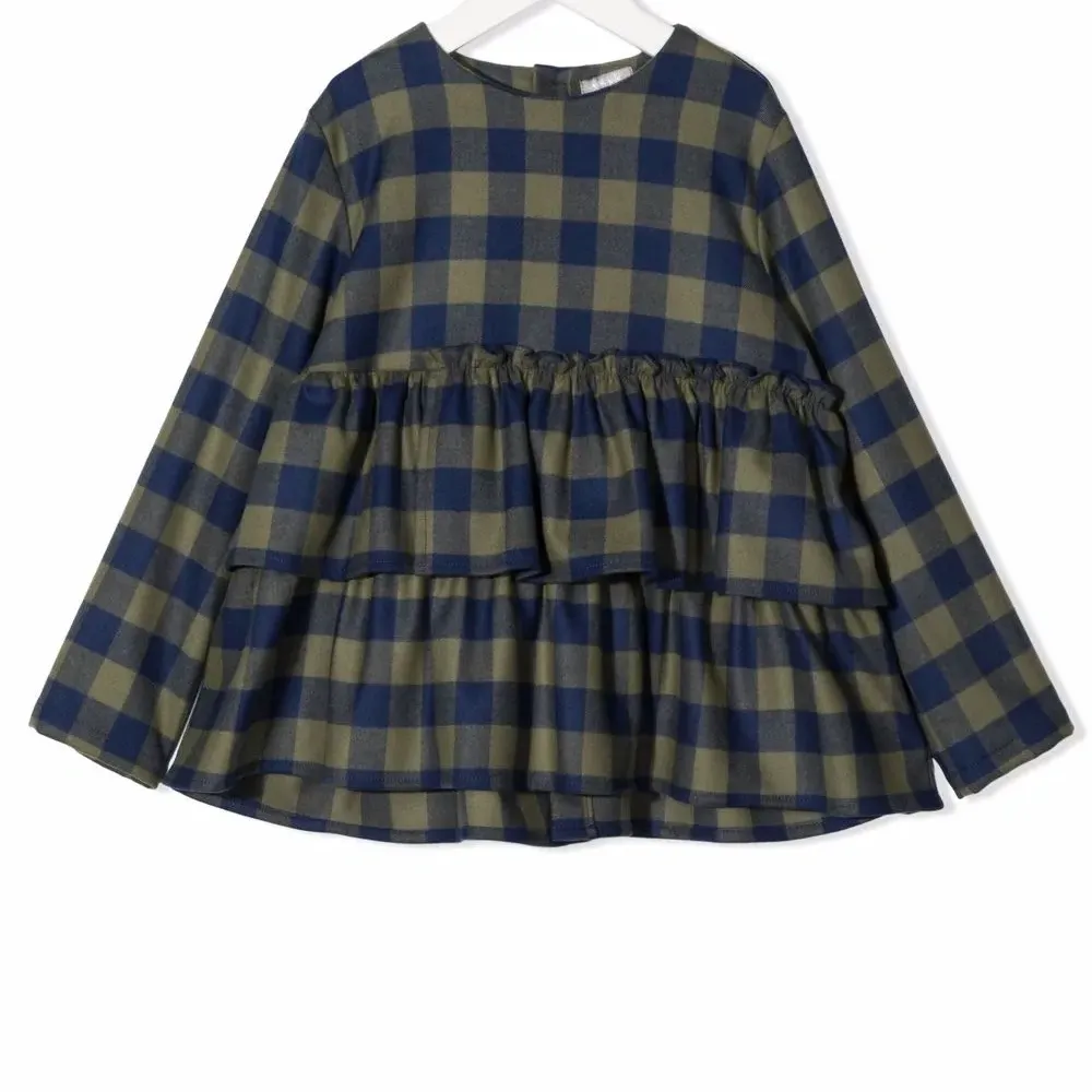 блузка в клетку гингем со сборками