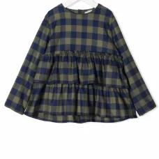 блузка в клетку гингем со сборками