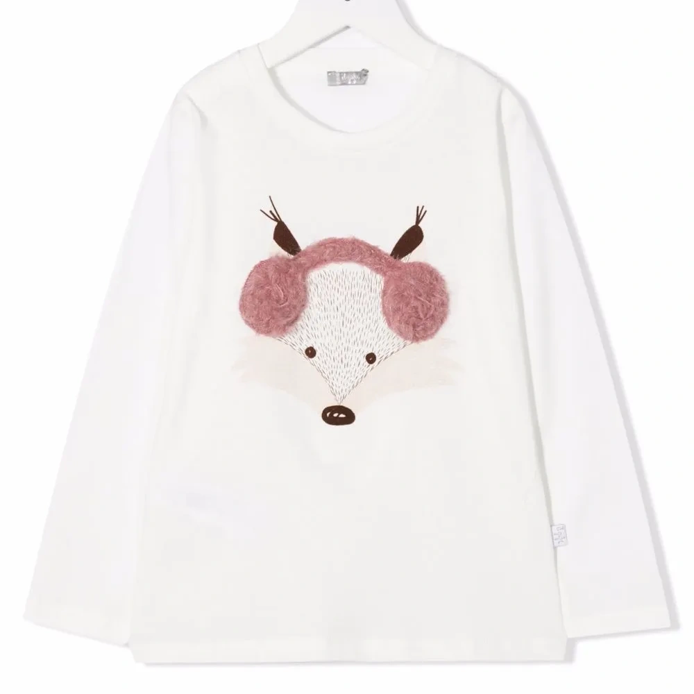 Футболка с длинными рукавами и вышивкой