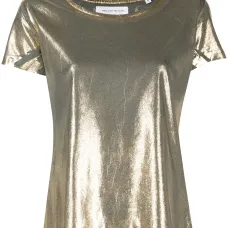 Футболка из ткани ламе с эффектом металлик