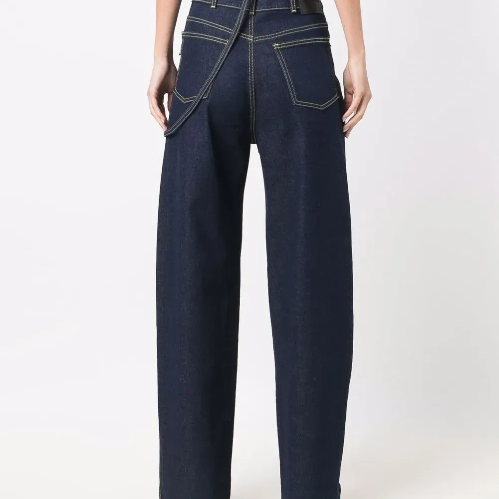 Джинсы прямого кроя с завязками