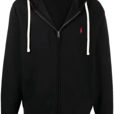 Худи на молнии с вышитым логотипом