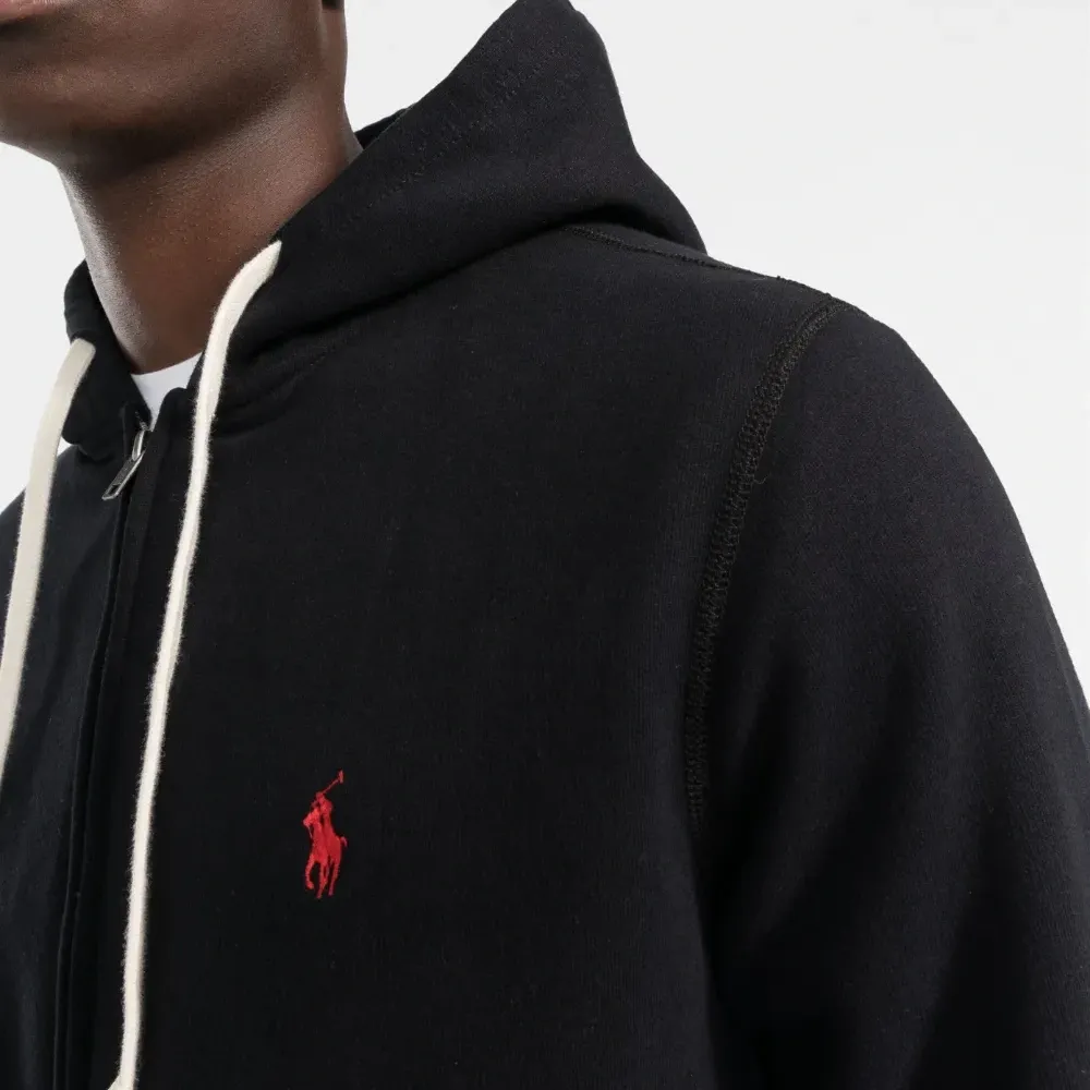 Худи на молнии с вышитым логотипом