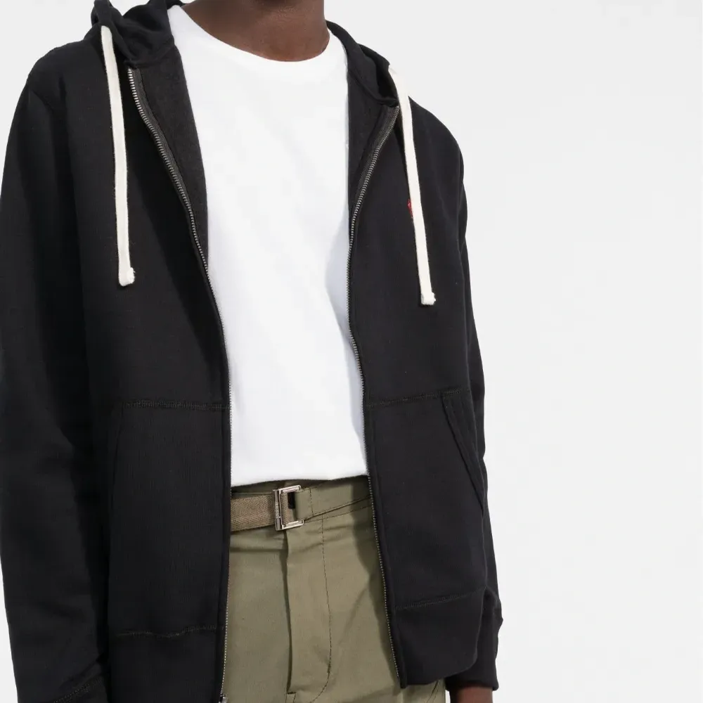 Худи на молнии с вышитым логотипом