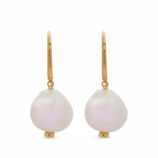 Позолоченные серьги-подвески Nura с жемчугом