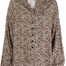 шелковая блузка с леопардовым принтом