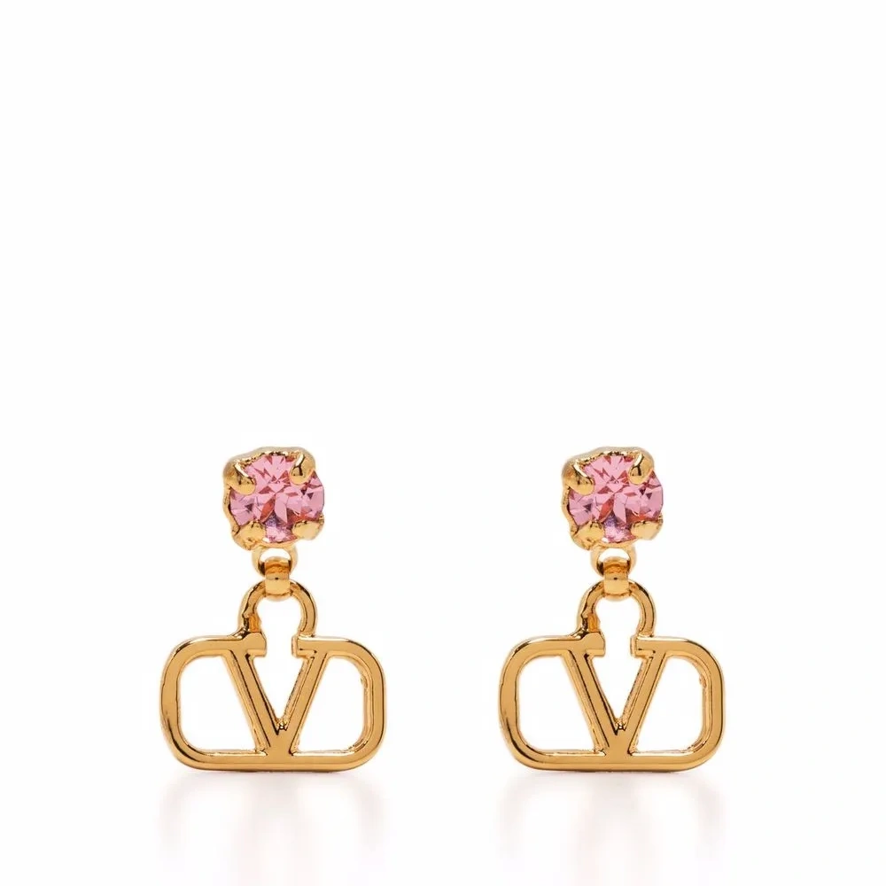 Серьги с логотипом VLogo Signature и кристаллами