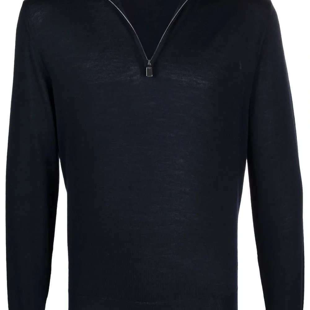 Пуловер на молнии с высоким воротником