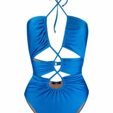 Купальник со сборками и вырезами