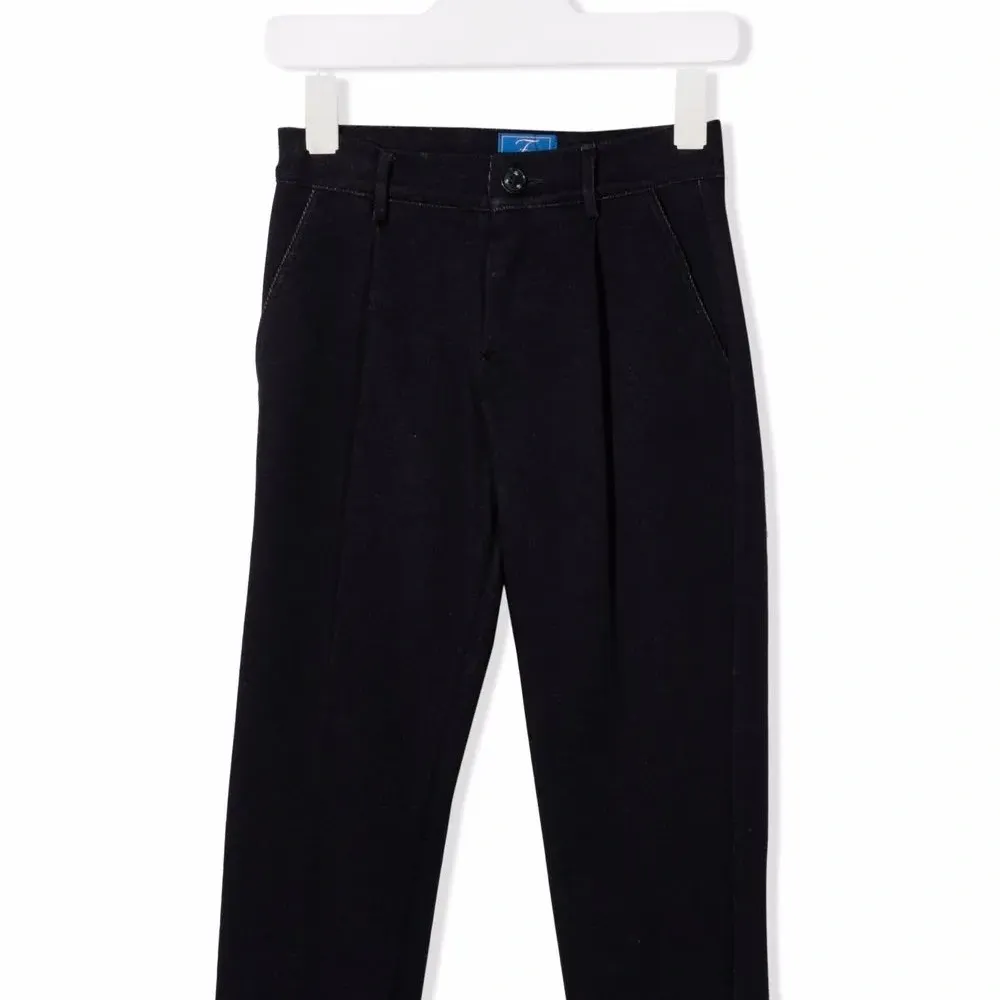 брюки прямого кроя со складками