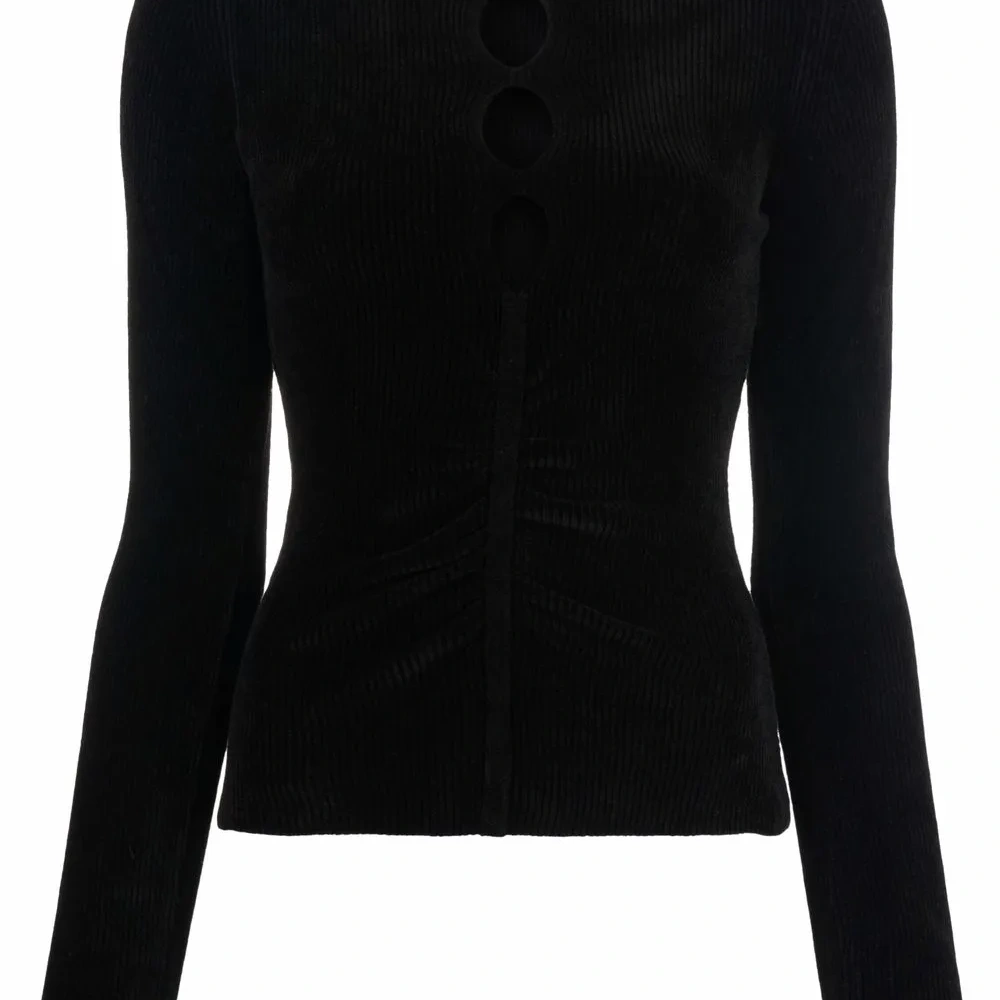 трикотажный топ с вырезами