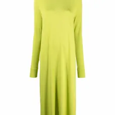 платье миди с высоким воротником