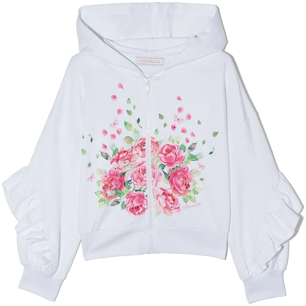 Худи с оборками и принтом