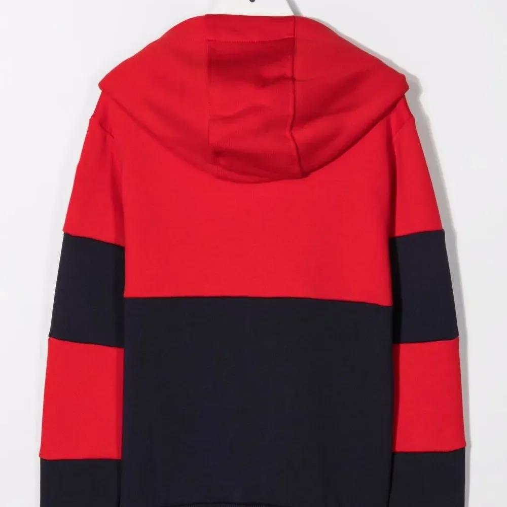 Худи в стиле колор-блок с логотипом