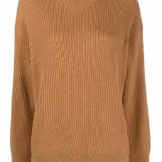 Джемпер в рубчик с высоким воротником