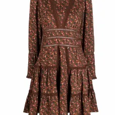 ярусное платье с цветочным принтом