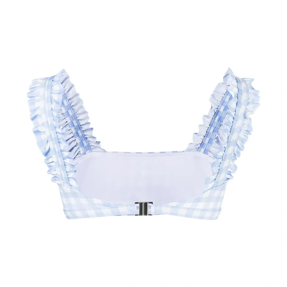 Лиф бикини в клетку гингем