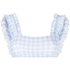 Лиф бикини в клетку гингем