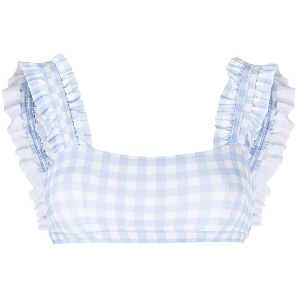 Лиф бикини в клетку гингем