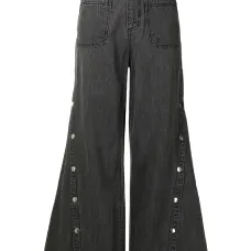 Расклешенные джинсы с пуговицами