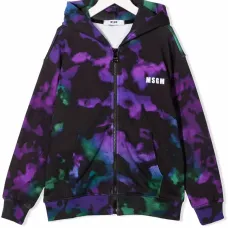 Худи на молнии с принтом тай-дай