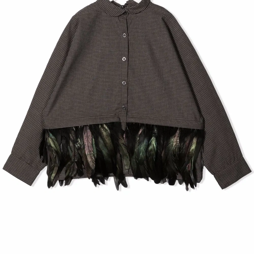 рубашка с перьями