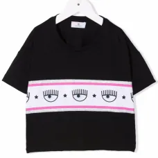 Футболка с контрастной полоской и логотипом