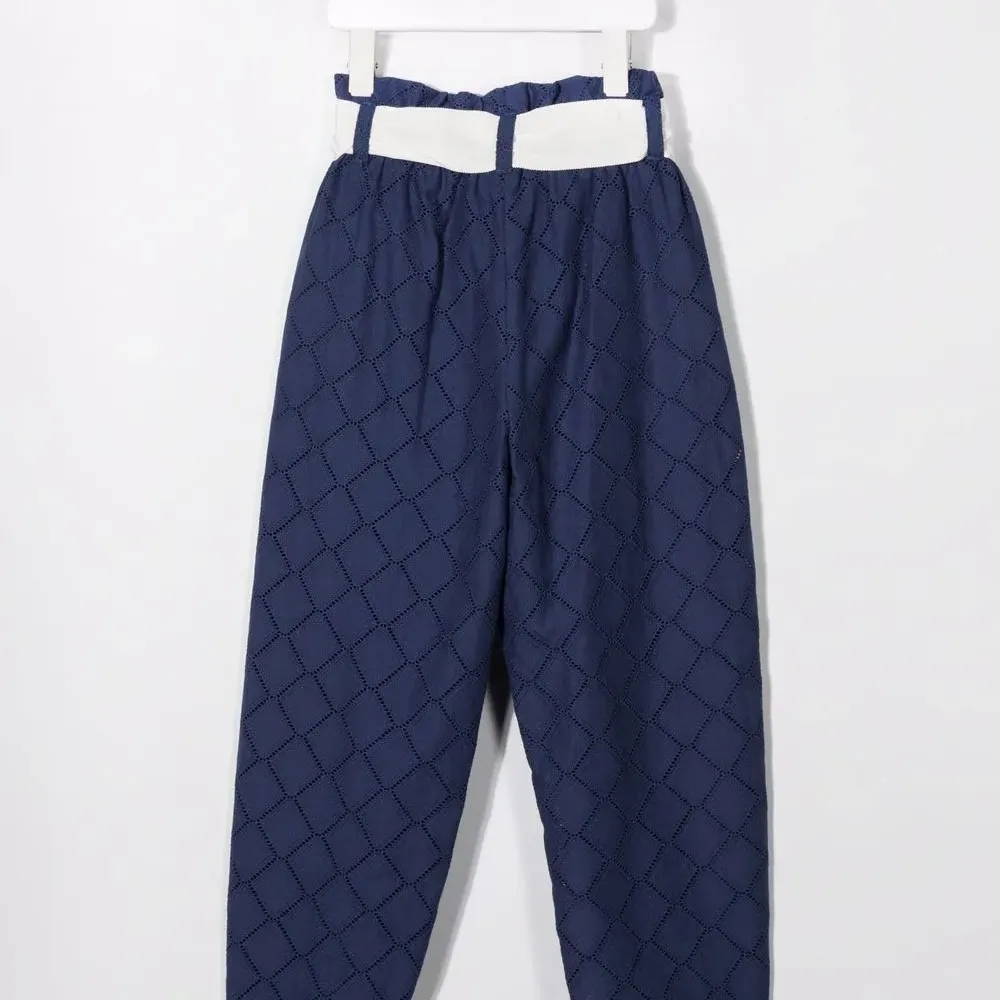 Брюки с завышенной талией и узором