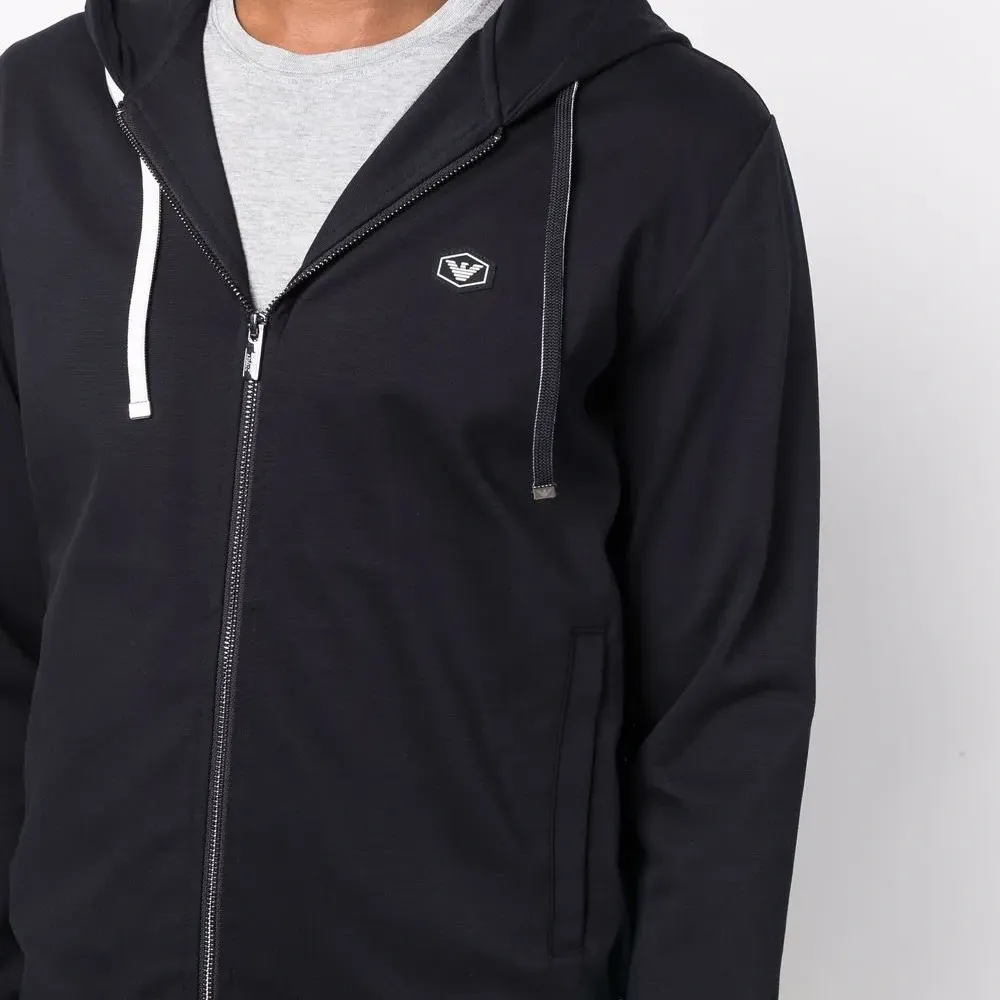 Худи на молнии с нашивкой-логотипом