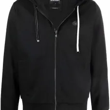 Худи на молнии с нашивкой-логотипом