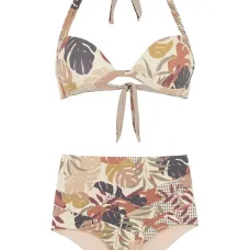 Бикини с завышенной талией и принтом