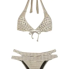 Бикини в горох с вырезами