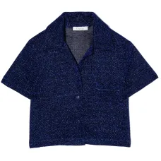 Рубашка с короткими рукавами и эффектом металлик