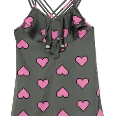 Платье мини Pixel Heart с оборками