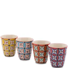 Набор Hippy из четырех чашек с росписью