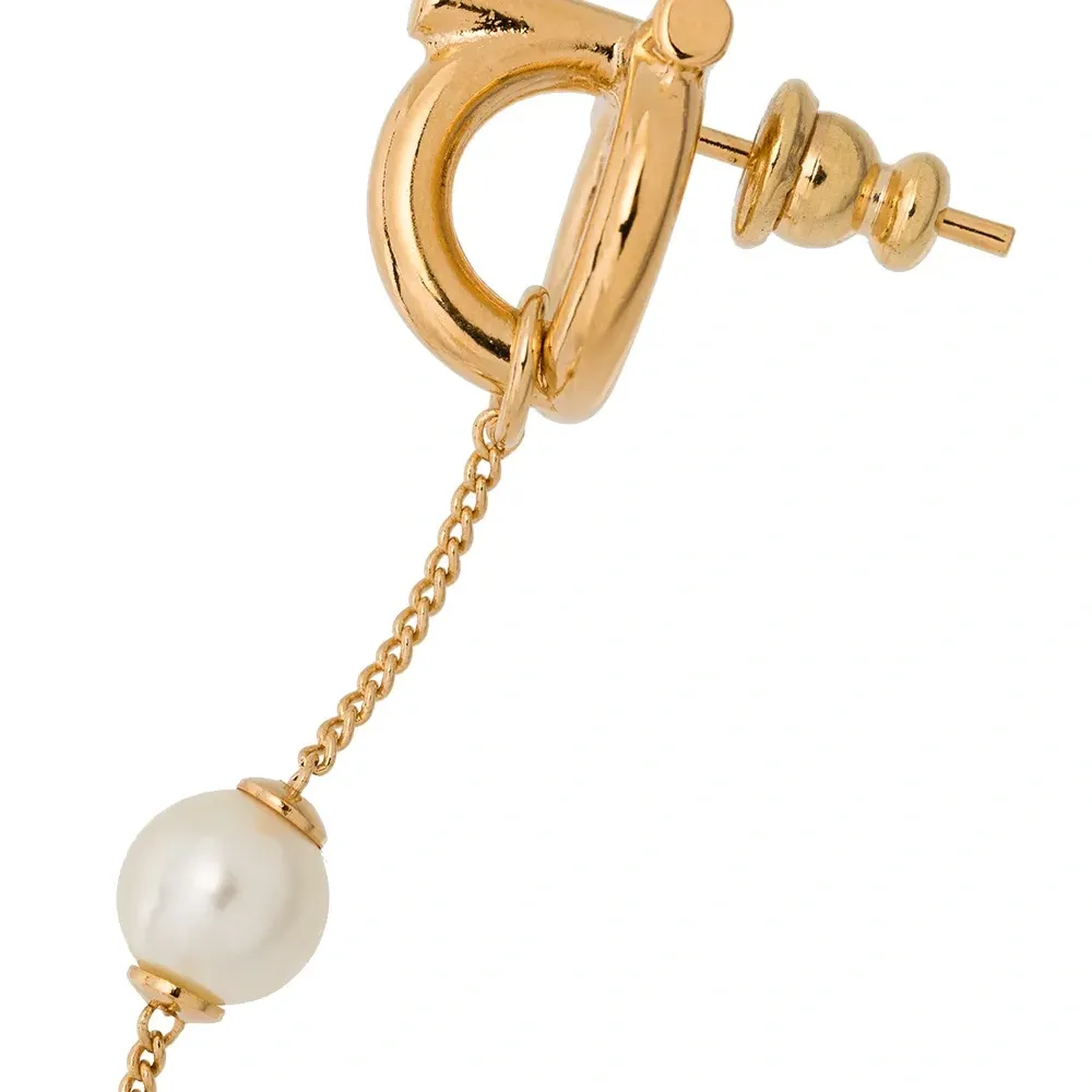 Серьги-подвески с декором Gancini