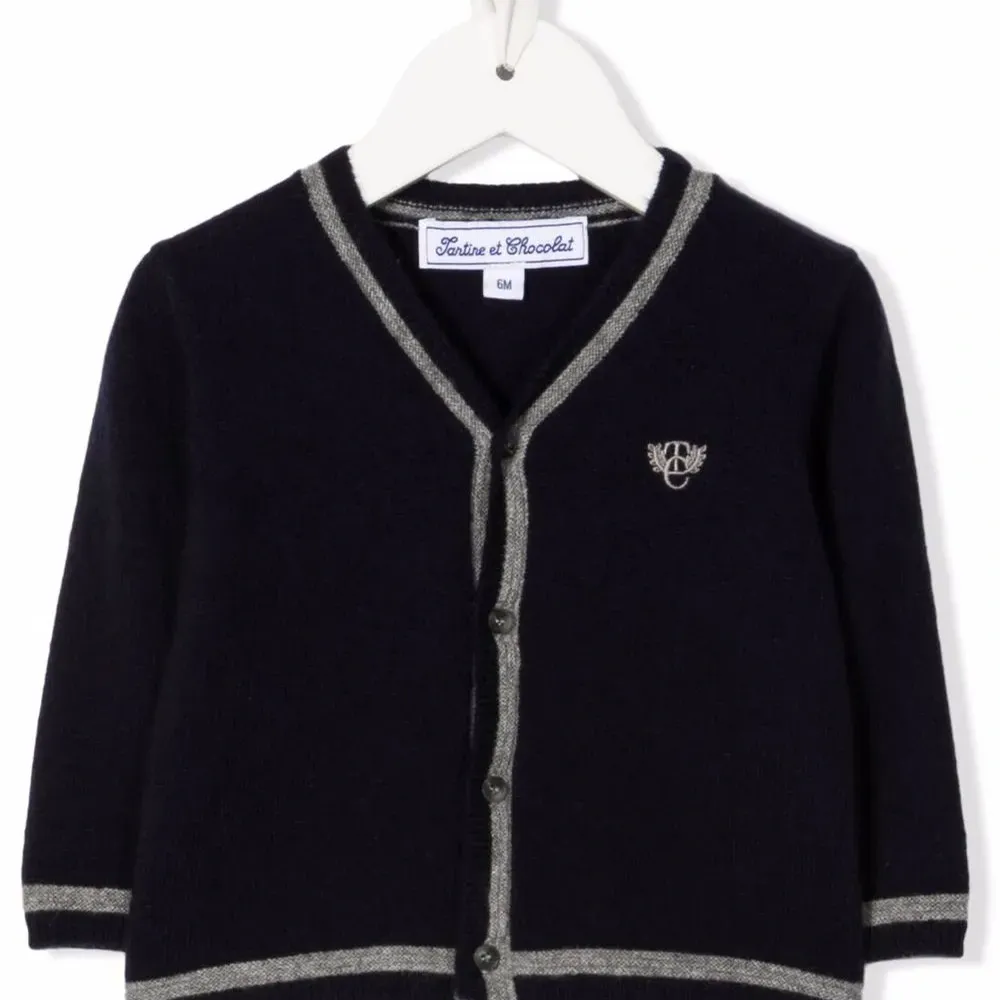 кашемировый кардиган с вышитым логотипом