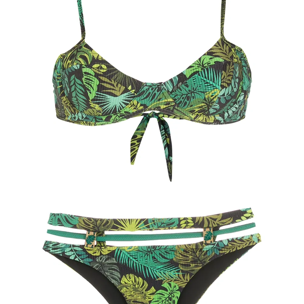 Бикини с принтом и завышенной талией