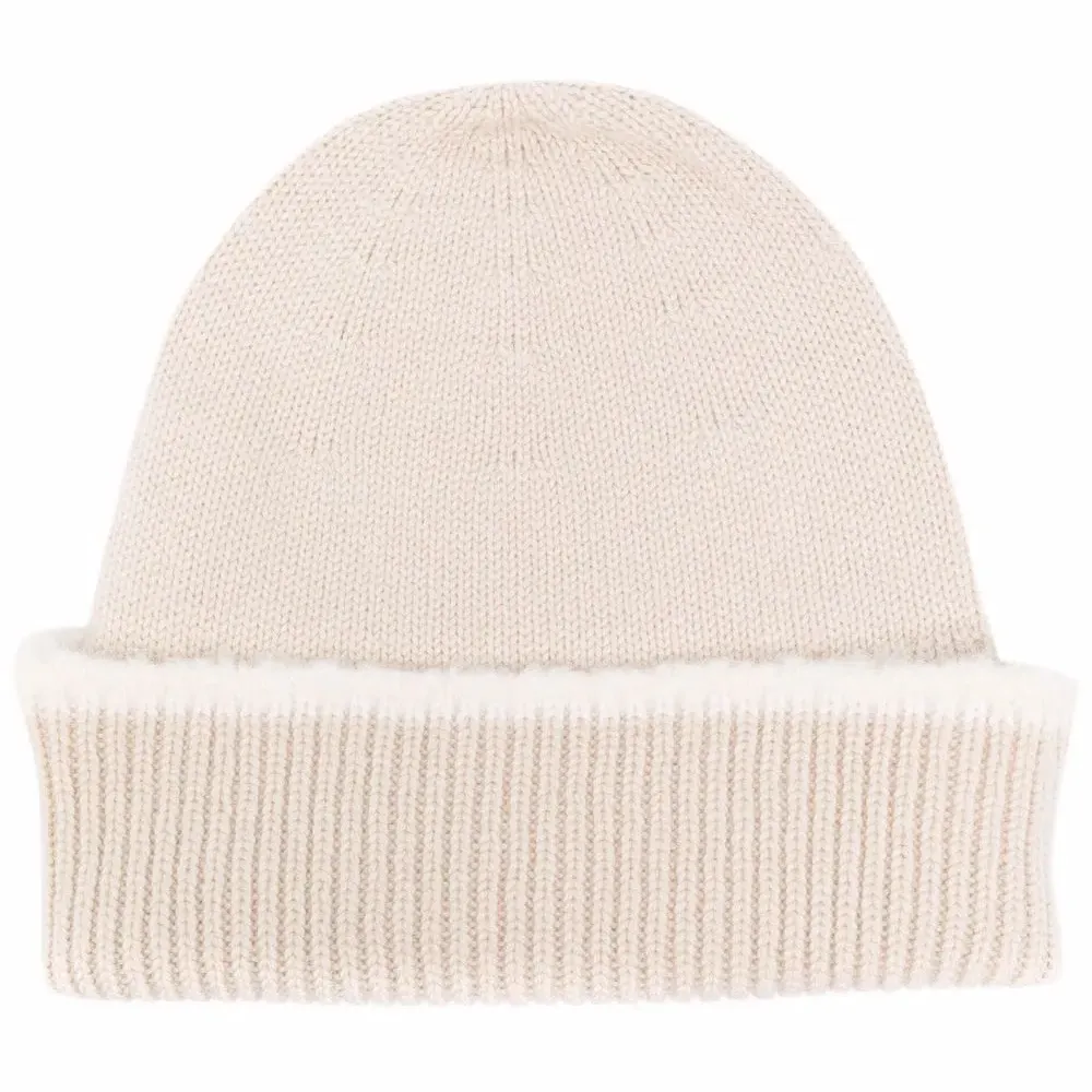 Кашемировая шапка бини в рубчик