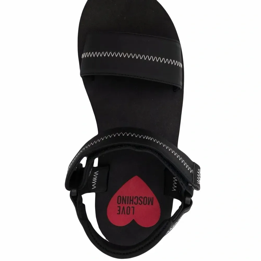 Сандалии с открытым носком и логотипом Сандалии с открытым носком и логотипом