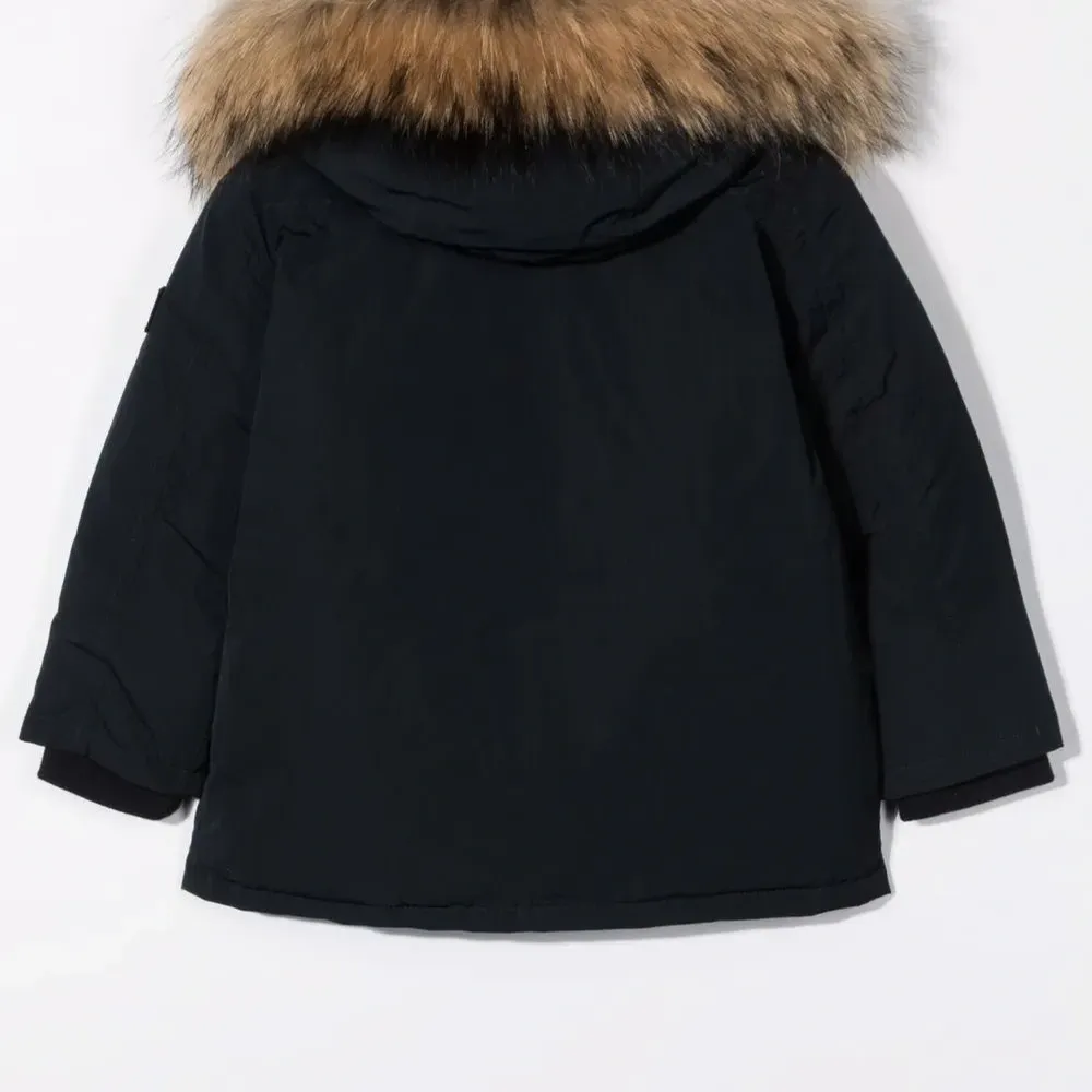 пальто с оторочкой из искусственного меха