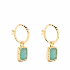 Серьги-кольца с амазонитом