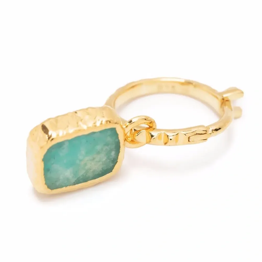 Серьги-кольца с амазонитом