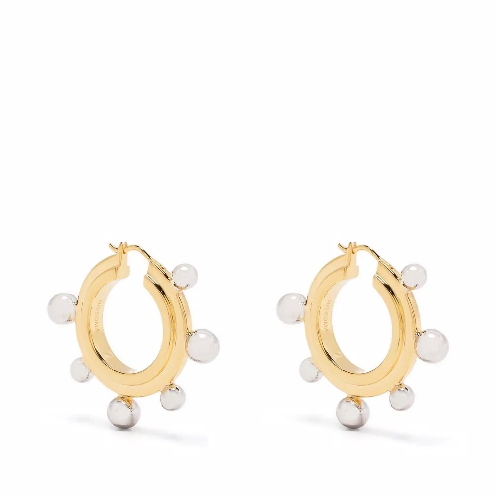 Двухцветные серьги-кольца Sphere